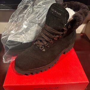 NWB Donald J Pliner Brown Sparkle Suede Boots